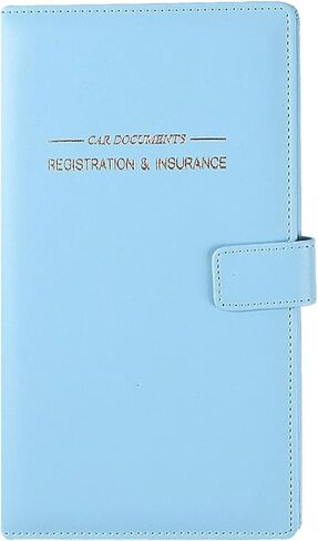 GNEGNI Leather Car Registration and Insurance Card Holder, Auto Truck Document Holder Vehicle Glove Box Paperwork Organizer Wallet with Magnetic Closure for License, Cards & Essential Documents in Kuwait