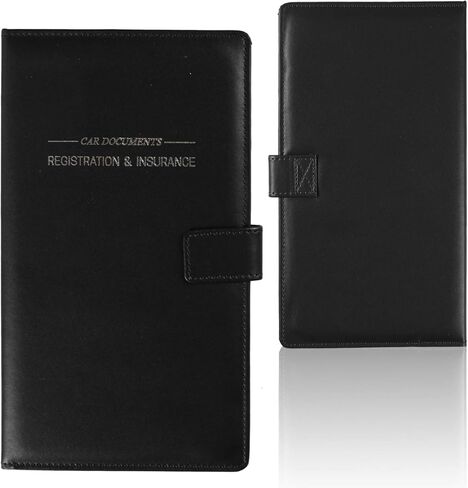 GNEGNI Leather Car Registration and Insurance Card Holder, Auto Truck Document Holder Vehicle Glove Box Paperwork Organizer Wallet with Magnetic Closure for License, Cards & Essential Documents in Saudi Arabia