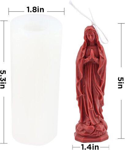3D Virgin Mary Shape Silicone Candle Molds, DIY Goddess Molds for Candle Making Resin Soap Casting Cake Chocolate, Aroma Gypsum Molds for Home Decor, 5.3" in Saudi Arabia