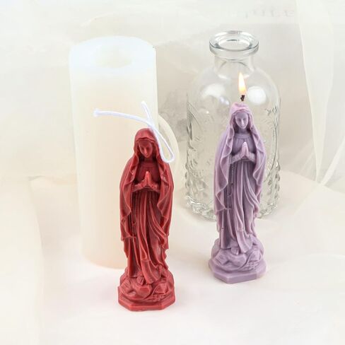 3D Virgin Mary Shape Silicone Candle Molds, DIY Goddess Molds for Candle Making Resin Soap Casting Cake Chocolate, Aroma Gypsum Molds for Home Decor, 5.3" in Saudi Arabia