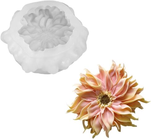 Silicone Floral Mold, Blooming Flower Candle Moulds 3D Flowers Resin Molds for Soaps Epoxy Resin Plaster in Kuwait