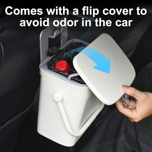 Leakproof Car Trash Can with Lid, Hanging Back Seat Garbage Bin Waterproof, Ideal for Cars/SUVs/Trucks/Road Travel in Saudi Arabia