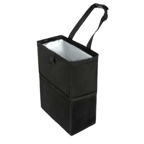 Car Trash Can, 3.4 Gallons Leak-Proof Hanging Trash Bin with Hook and Loop Lid and Handle, Multipurpose Car Organizer with Storage Pockets for SUV, Truck, RV and Camping in Saudi Arabia