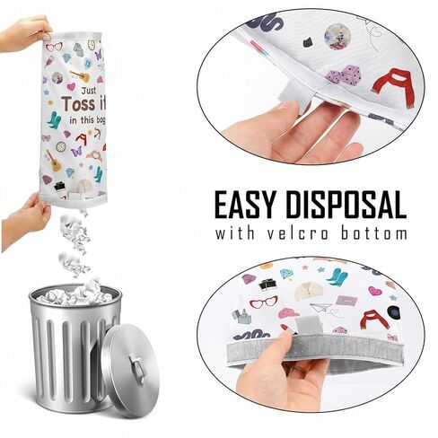 Toss It in This Bag Funny Car Trash Hanging Bag for Light Interiors, Cute Garbage Can with Waterproof & Washable Material, Car Accessories Decor for Women -2 Pcs in Saudi Arabia