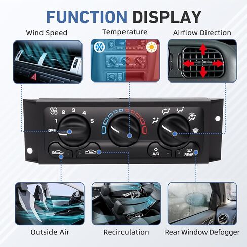 AC Climate Control Module, Fit for 2001 2002 2003 2004 2005 Chevy Venture, Pontiac Montana, Oldsmobile Silhouette - Replace HVAC Heater Control Panel Front for Dorman 599-002 in Saudi Arabia