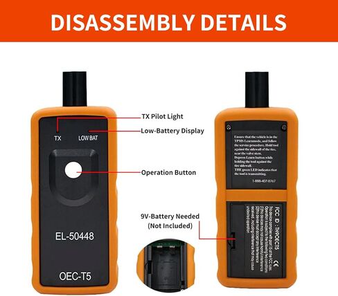 TPMS Relearn Tool Tire Sensor, Automotive Tire Pressure Monitor Sensor Activation Reset Tool OEC-T5, System Programming Training for Most Series Vehicles (Orange) in Saudi Arabia