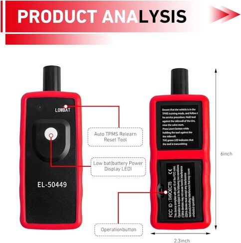 أداة إعادة ضبط TPMS، أداة برمجة مستشعر ضغط الإطارات، EL-50449 جهاز إعادة ضبط TPMS، عالمي لمعظم السيارات والشاحنات وسيارات الدفع الرباعي (أسود) in Kuwait