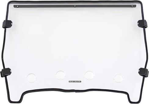 Rough Country Vented Full Windshield for John Deere Gator XUV 825 / XUV 855 – Scratch-Resistant Polycarbonate, 4 Adjustable Vents, Strap-On Install, Made in USA in Kuwait