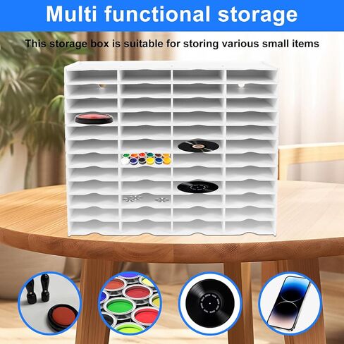 48 Slots Sturdy Stamp Pad Holder, Waterproof Stamp Storager Organizer, Space Saving Ink Pad Holder, Ink Storage Rack for Home School Supply, Versatile Craft Supply Storage Rack for Desktop in Saudi Arabia