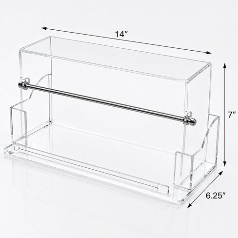 Ribbon Storage Rack - Acrylic Ribbon Spool Holder Organizer with Scissor & Tool Storage| - Ideal for Craft Room & Studios, Gift Wrapping Stations, Small Craft Shops and Boutiques - Clear in Saudi Arabia