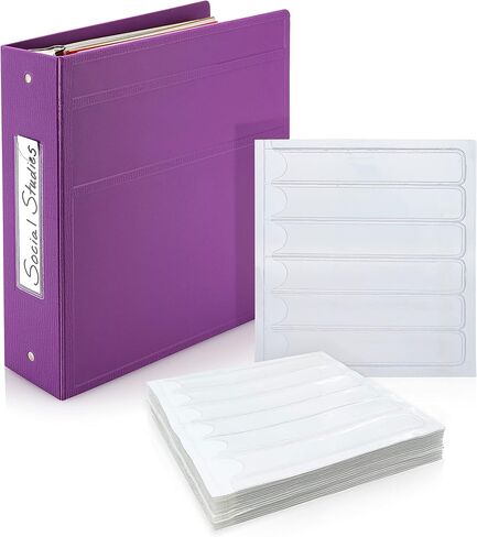 Carstens - 60 Pack, Clear Binder Spine Insert Adhesive Pockets, 1 x 5 Inch Heavy Duty Vinyl (8380-0010) - Ideal for 1 Inch Ring Binder Spines and Medical Charts in Saudi Arabia