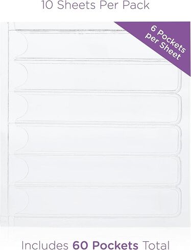 Carstens - 60 Pack, Clear Binder Spine Insert Adhesive Pockets, 1 x 5 Inch Heavy Duty Vinyl (8380-0010) - Ideal for 1 Inch Ring Binder Spines and Medical Charts in Saudi Arabia