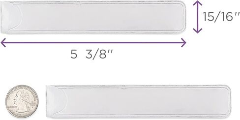 Carstens - 60 Pack, Clear Binder Spine Insert Adhesive Pockets, 1 x 5 Inch Heavy Duty Vinyl (8380-0010) - Ideal for 1 Inch Ring Binder Spines and Medical Charts in Saudi Arabia