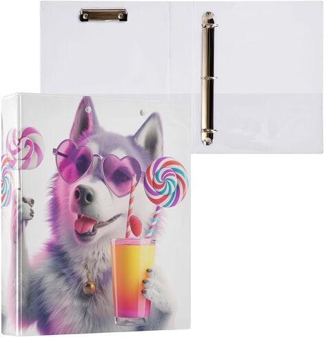 ALAZA 3 Ring Binder Fantasy Unicorn Rainbow Clipboard Round Ring Binder يحمل 1.5 بوصة ثلاث حلقات مجلدات شديدة التحمل للوازم المكتبية المدرسية، عبوة واحدة in Kuwait