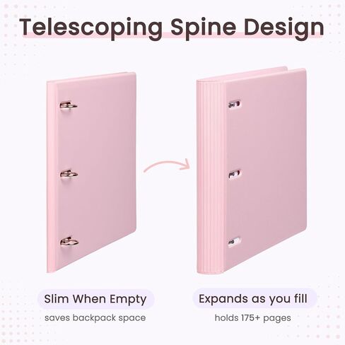 مجلد Sooez Telescoping 3 حلقات مقاس 1 بوصة، مجلد ثلاثي الحلقات قابل للحمل مقاس 1 بوصة مع عمود فقري قابل للتوسيع، يحمل 175 ورقة من ورق مقاس 8.5 × 11، غطاء رؤية واضح مع جيب داخلي، موفر للمساحة للمدرسة والمكتب، أزرق in Kuwait