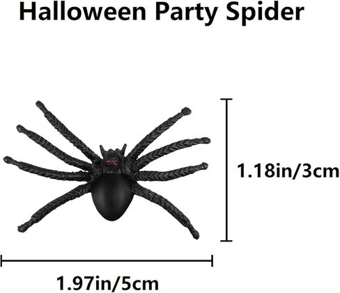 JIALWEN 50PCS Realistic Halloween Plastic Spiders Small Size Black Spiders Fake Spiders Prank Props for Halloween Party Decorations in Saudi Arabia