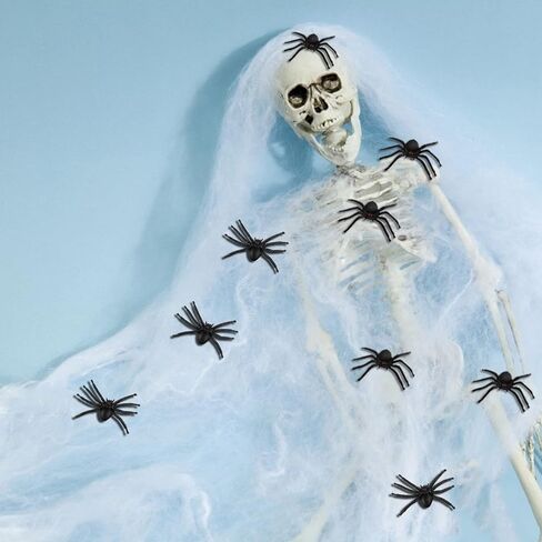 JIALWEN 50PCS Realistic Halloween Plastic Spiders Small Size Black Spiders Fake Spiders Prank Props for Halloween Party Decorations in Saudi Arabia