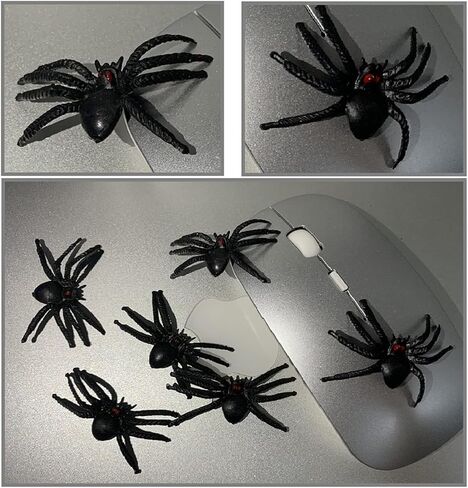 JIALWEN 50PCS Realistic Halloween Plastic Spiders Small Size Black Spiders Fake Spiders Prank Props for Halloween Party Decorations in Saudi Arabia