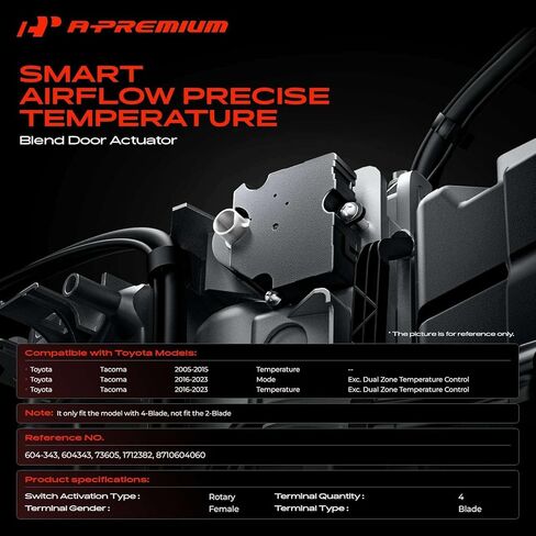 مشغل باب مزيج سخان HVAC A-Premium متوافق مع Toyota Tacoma 2005-2023، رئيسي، 4 شفرات، استبدال # 8710604060 in Kuwait