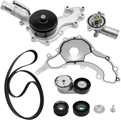 AW6169 مجموعة ترموستات مضخة المياه حزام الموتر لـ J-eep Grand Cherokee 3.6 2011-2015، لـ Ram 1500 3.6L 2013-2018، لـ Chrysler 200 300 2011-2014، Journey Charger 2011-2018، Avengers Durango 11-14 38082 in Kuwait