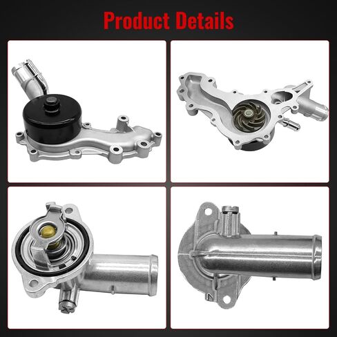 AW6169 مجموعة ترموستات مضخة المياه حزام الموتر لـ J-eep Grand Cherokee 3.6 2011-2015، لـ Ram 1500 3.6L 2013-2018، لـ Chrysler 200 300 2011-2014، Journey Charger 2011-2018، Avengers Durango 11-14 38082 in Kuwait