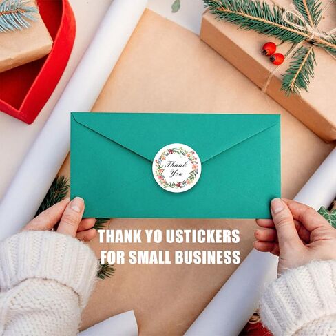 2" Inch 500PCS Thank You Stickers Roll for Small Business, Self-Adhesive Envelope Seals, Durable Labels for Packaging Gift Bags Birthdays Weddings Giveaways Bridal Showers Boxes&Orders, Shipping in Saudi Arabia