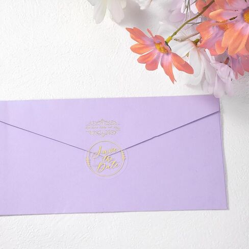 100 X Save The Date Envelopes Stickers, Gold Foil Transparent Wedding Invitation Seals, Embossed Save The Date Envelope Seals for Business Branding, Party Favors Gift Packaging in Kuwait