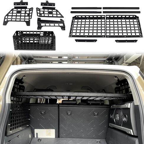 L2R for Toyota FJ Cruiser (XJ10) 2007-2024 لوحة مولي للسيارة وحدات تخزين لوحة تعديل الرف الخلفي الجذع الداخلي لتخزين الأمتعة مجموعة منظم (لوحة جانبية + رف صندوق السيارة + صناديق تخزين) in Kuwait