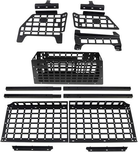 L2R for Toyota FJ Cruiser (XJ10) 2007-2024 لوحة مولي للسيارة وحدات تخزين لوحة تعديل الرف الخلفي الجذع الداخلي لتخزين الأمتعة مجموعة منظم (لوحة جانبية + رف صندوق السيارة + صناديق تخزين) in Kuwait