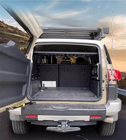 L2R for Toyota FJ Cruiser (XJ10) 2007-2024 لوحة مولي للسيارة وحدات تخزين لوحة تعديل الرف الخلفي الجذع الداخلي لتخزين الأمتعة مجموعة منظم (لوحة جانبية + رف صندوق السيارة + صناديق تخزين) in Kuwait