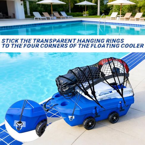 Cargo Net Kit 20.5"X29.1" Attachable Storage Net with 2 Straps and 4 Hooks Elastic Black Mesh Net Multi-Purpose Trunk Net for Cooler Trunk Boat in Saudi Arabia