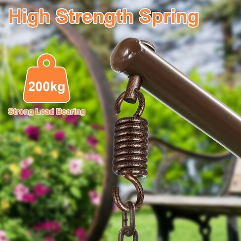 طقم تعليق للأرجوحة من إكسسوارات خطاف زنبركي مع خطاف دوار 360 درجة لكراسي أرجوحة الشرفة وأجهزة الكرسي المعلق في الهواء الطلق 4.72 × 1.33 × 1.33 بوصة in Kuwait