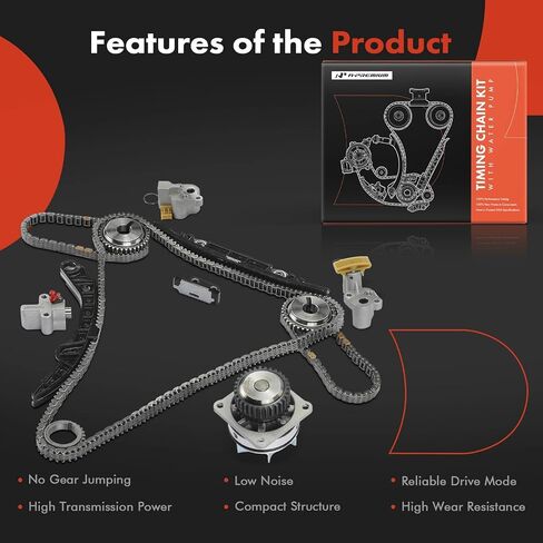 A-Premium Engine Timing Chain Kit W/Water Pump & Sprocket & Tensioner & Guide Compatible with Nissan & Infiniti Cars - Murano 2003-2007, Maxima 2002-2003, 350Z/G35 2003-2007, M35 in Kuwait