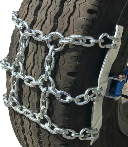 TireChain.com 295/80R22.5 سلاسل إطارات حزام السقاطة للطوارئ - رابط مربع بنمط H، سلاسل شاحنات التثبيت السريع in Kuwait