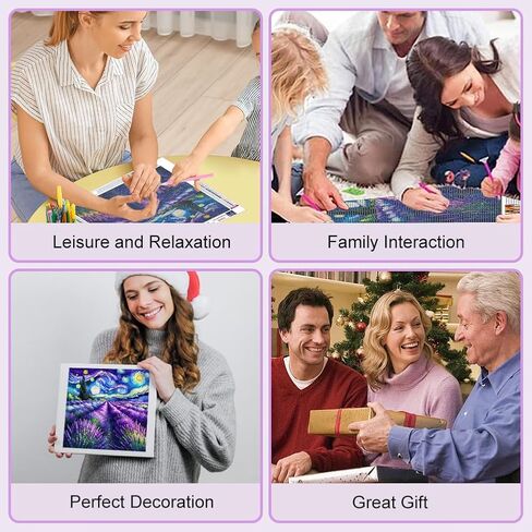 WSLWXSHM Diamond Art Painting Kits for Adults Lavender, Flower Round Full Drill Diamond Art Kits, 5D DIY Paint with Diamonds Crafts for Home Wall Decoration Gifts 12×12Inch in Kuwait