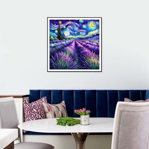WSLWXSHM Diamond Art Painting Kits for Adults Lavender, Flower Round Full Drill Diamond Art Kits, 5D DIY Paint with Diamonds Crafts for Home Wall Decoration Gifts 12×12Inch in Kuwait