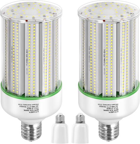 80W LED Corn Light Bulb 2pack,250 Watt Metal Halide HPS CFL HID lamp LED Replacement,5000K E39 Mogul Base,for Street and Area Lighting Bay Light Fixture Warehouse Workshop Garage Gyms in Saudi Arabia