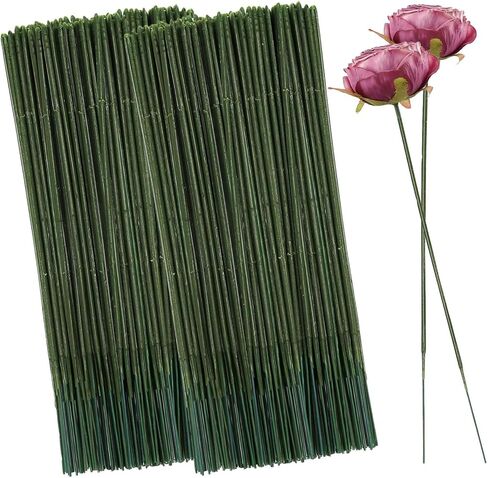 120 Pcs Green Flower Stems 17cm/6.7inch Artificial Floral Stems Plastic Flower Sticks for Artificial Flowers Bouquet Stem Making and Arrangements Ideal for DIY Crafts and Florists in Saudi Arabia