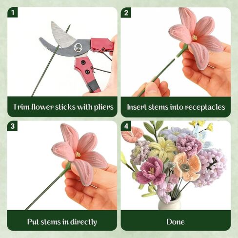 120 Pcs Green Flower Stems 17cm/6.7inch Artificial Floral Stems Plastic Flower Sticks for Artificial Flowers Bouquet Stem Making and Arrangements Ideal for DIY Crafts and Florists in Saudi Arabia