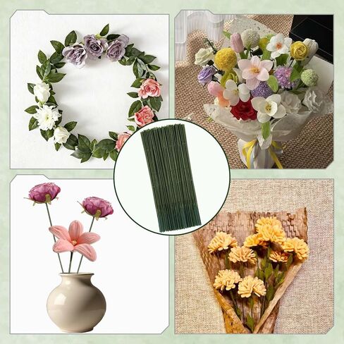 120 Pcs Green Flower Stems 17cm/6.7inch Artificial Floral Stems Plastic Flower Sticks for Artificial Flowers Bouquet Stem Making and Arrangements Ideal for DIY Crafts and Florists in Saudi Arabia