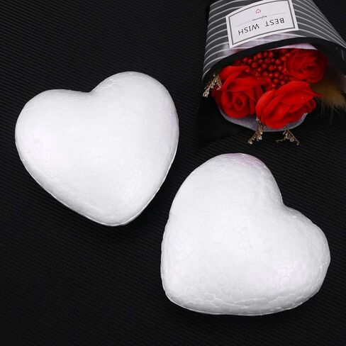 STOBOK 3pcs Heart Shaped Polystyrene Balls Arts Crafts Ornaments Wedding Decorations in Kuwait