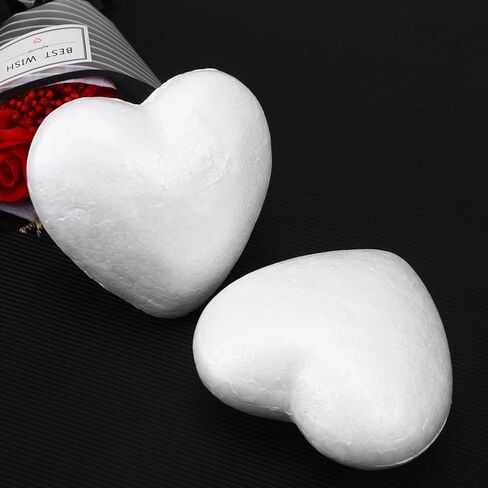 STOBOK 3pcs Heart Shaped Polystyrene Balls Arts Crafts Ornaments Wedding Decorations in Kuwait
