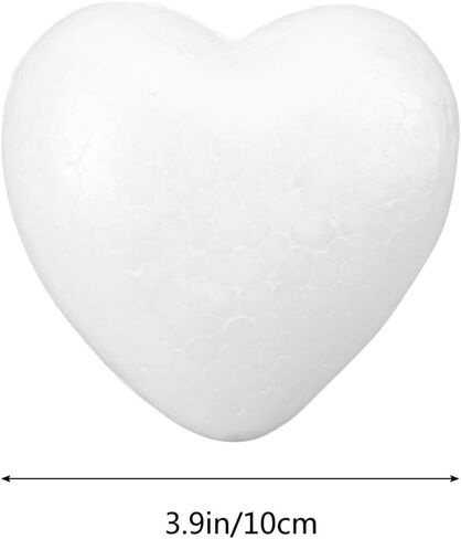 STOBOK 3pcs Heart Shaped Polystyrene Balls Arts Crafts Ornaments Wedding Decorations in Kuwait