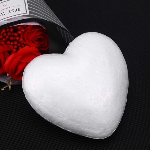 STOBOK 3pcs Heart Shaped Polystyrene Balls Arts Crafts Ornaments Wedding Decorations in Kuwait