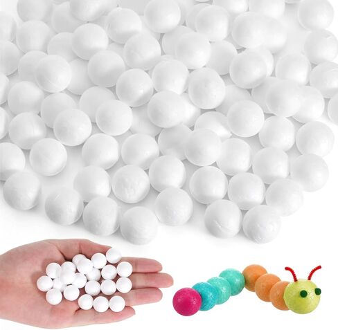 200 Pack White Craft Foam Balls 0.6 Inch Blank Round Craft Ball Small Hanging Tree Ornament Polystyrene Bead Foam Ball for DIY Decorations Art Ornaments Household Wedding Christmas in Saudi Arabia