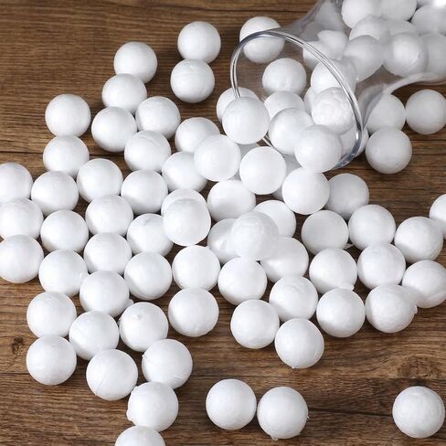 200 Pack White Craft Foam Balls 0.6 Inch Blank Round Craft Ball Small Hanging Tree Ornament Polystyrene Bead Foam Ball for DIY Decorations Art Ornaments Household Wedding Christmas in Saudi Arabia