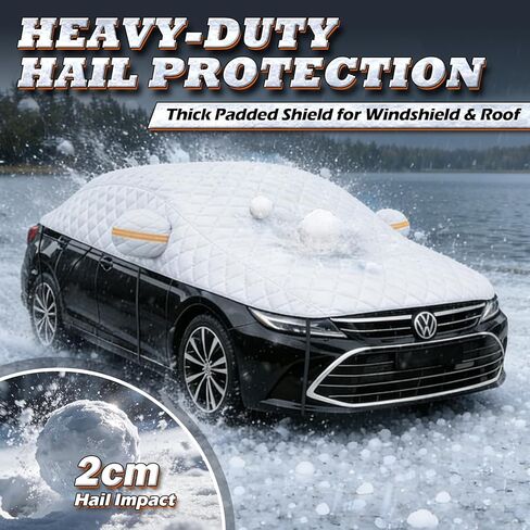 Hail Protector Car Cover, Multi-Layer Cotton Padded Half Car Cover, Thickened Top Protection for Hail, Snow & Impact, Fits Sedan L in Saudi Arabia