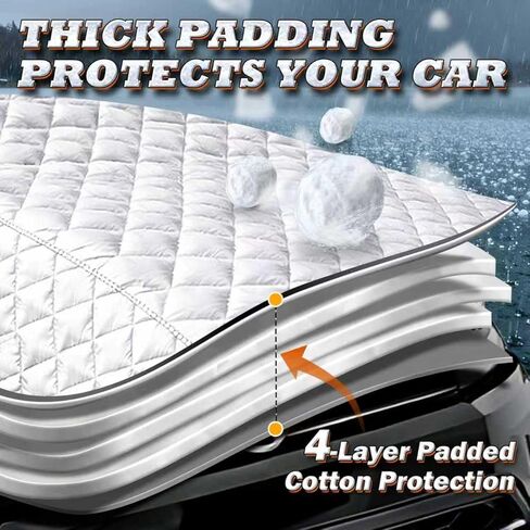 Hail Protector Car Cover, Multi-Layer Cotton Padded Half Car Cover, Thickened Top Protection for Hail, Snow & Impact, Fits Sedan L in Saudi Arabia