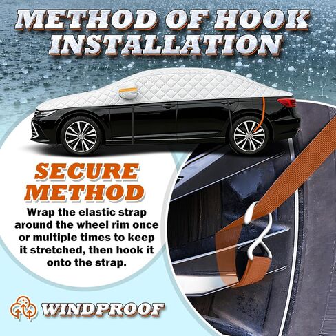 Hail Protector Car Cover, Multi-Layer Cotton Padded Half Car Cover, Thickened Top Protection for Hail, Snow & Impact, Fits Sedan L in Saudi Arabia