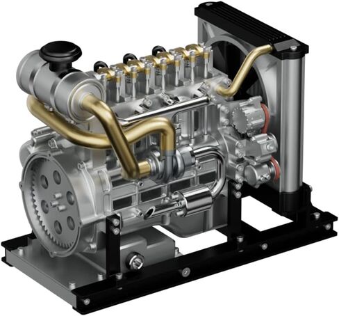 1/10 DIY Simulation Electric Car Engine Model That Run, Mini Metal OHV Inline Four-Cylinder Engine Model with Cooling System Educational Toys Gifts (300+PCS) in Saudi Arabia